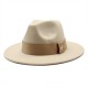 20 21 Autumn and Winter Wide-Brimmed Hats, Fashionable Wool Flat-Brimmed Men's and Women's Wool Panama Jazz Fedora