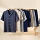 Fresh and elegant women's pajamas, pure cotton double-layer gauze, cute round-neck, loose long-sleeved dress, loose home clothes set