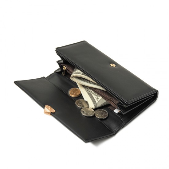 Pruti's new women's wallet, solid color, fresh and stylish PU wallet, simple and versatile European and American style