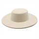 Autumn and winter new cross-border thickened men's and women's hats with 10cm brim, woolen felt flat top hats with wide brims.