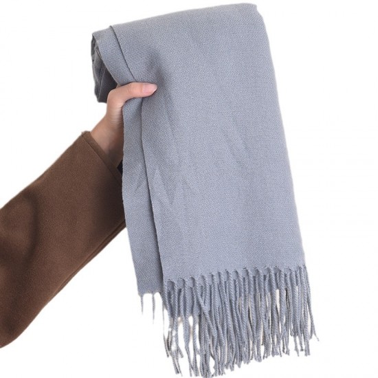 Women's winter imitation cashmere, artistic autumn and winter, thickened, warm, dual-use, solid color, Korean-style, stylish scarf Women's winter imitation cashmere, artistic autumn and winter, thickened, warm, dual-use, solid color, Korean-style, stylish scarf