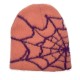 European and American Faux Mink Fur spiderweb jacquard knitted hat, trendy pullover, stylish and casual unisex hat.
