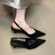 Niche French cross-strap sandals, fairy shoes, 2024 new summer elegant black high-heeled sandals for outdoor wear.