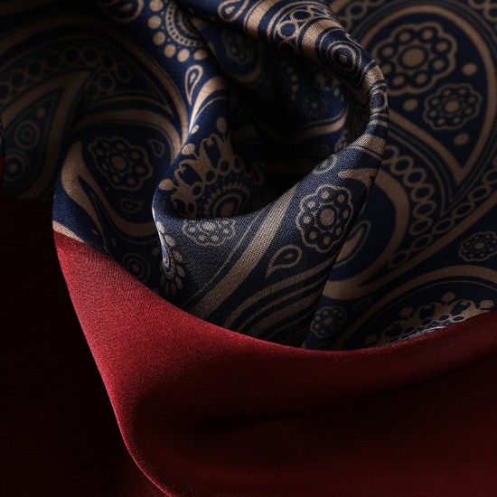 Simulated silk scarf, spring 2025 new cashew diagonal print, 70cm square scarf, fashionable floral scarf wholesale