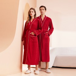New Men's and Women's Towel Bathrobe Long Sleeve Absorbent Quick-Drying Summer Style