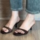 Women's nude high heels, soft leather stilettos, pointed toes, soft soles, French-style shoes with a gentle skirt-matching effect.