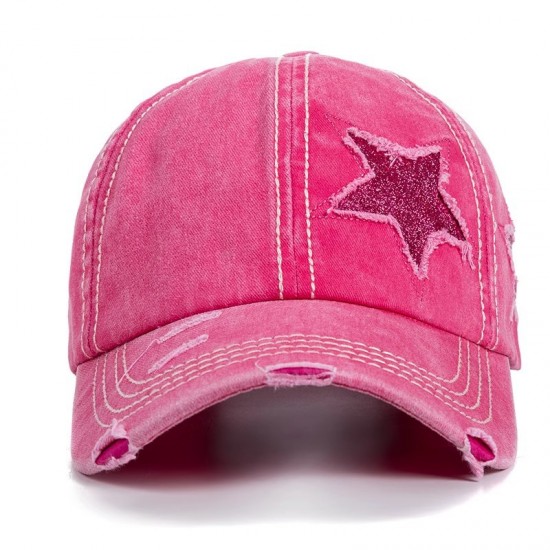 Men's flat-top military caps, spring and summer washed distressed men's hats, Korean-style casual baseball caps, trendy summer sun hats