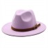 AliExpress Amazon's new autumn and winter woolen hats with flat brims and wide brims, versatile straight-brimmed jazz hats.