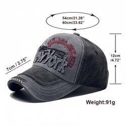 Cross-border distressed washed baseball cap with new lettering. York Retro Denim Patchwork Baseball Cap, Outdoor Sun Visor