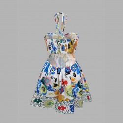 2025 summer new French-style, pure, sensual, printed, lace-up, floral halter-neck tank top for women