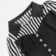 European and American trendy casual suits for women Elegant striped, contrasting color scheme, V-neck long-sleeved shirt and straight-leg trousers, two-piece set.