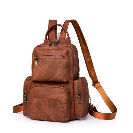 Cross-border women's bags, retro PU small backpacks, outdoor leisure travel chest bags, new dual-use women's backpacks Cross-border women's bags, retro PU small backpacks, outdoor leisure travel chest bags, new dual-use women's backpacks