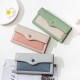 Factory wholesale women's long wallet, 2022 new Japanese and Korean soft PU leather, stylish, simple, buckle, clutch, tri-fold bag