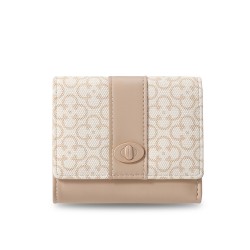 New women's short wallet, fresh-looking, floral print, PU clasp, zippered, multifunctional, student coin purse.