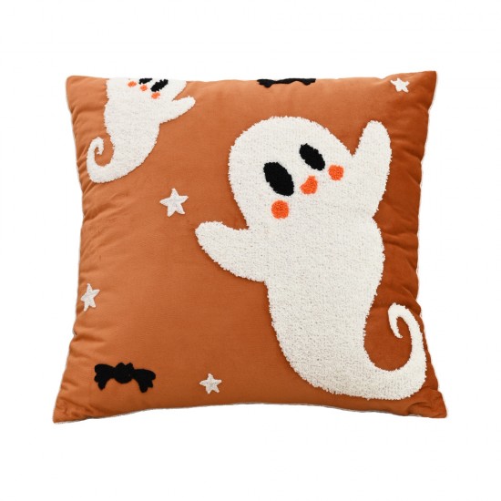 Cross-border Halloween ghost embroidered pillows, home holiday decoration sofa cushions, living room plush creative cushions Cross-border Halloween ghost embroidered pillows, home holiday decoration sofa cushions, living room plush creative cushions