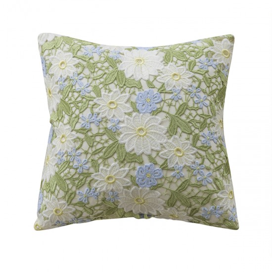 Nordic light luxury heavy-duty 3D floral pillows, hand-sewn Dutch velvet, elegant solid color sofa cushion covers