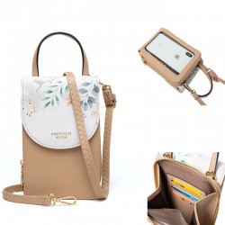 Pruti's new simple and versatile crossbody shoulder bag, handbag, mobile phone bag, printed touchscreen mini wallet.