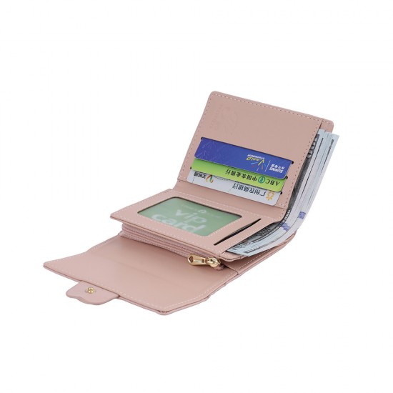 New short women's wallet, multifunctional PU fashionable diamond-patterned folding zipper wallet, wholesale student coin purse New short women's wallet, multifunctional PU fashionable diamond-patterned folding zipper wallet, wholesale student coin purse