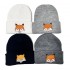 New European and American autumn and winter children's woolen hats, cartoon girls' knitted pullovers. Baby's rolled-brimmed earmuffs and warm hat