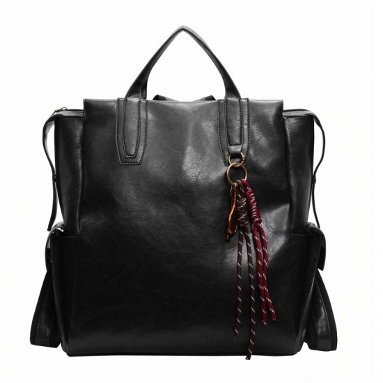 Cross-border retro women's backpack, large-capacity, casual, versatile, commuter schoolbag, street-fashion, high-end travel backpack