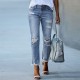 Factory direct sales: 2025 new washed ripped tassel women's jeans, European and American slim-fit stretch skinny jeans, wholesale Factory direct sales: 2025 new washed ripped tassel women's jeans, European and American slim-fit stretch skinny jeans, wholesale