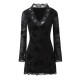 Sexy Summer and Autumn Mesh Dress for Women: European and American Style V-Neck, High-End Slim Fit Lace Long Sleeve Miniskirt
