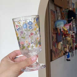 Free as a bird ~ Luxury niche INS glass, simple bird coffee cup, heat-resistant water cup