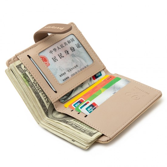 Lianbu new Korean style, simple short two-fold women's wallet Fashionable student-friendly printed foldable wallet with multiple card slots