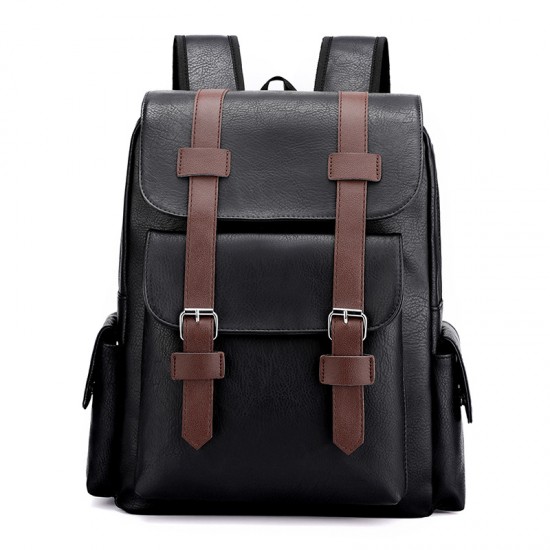 Cross-border men's simple retro business laptop bag, soft PU new trendy large-capacity travel backpack. Cross-border men's simple retro business laptop bag, soft PU new trendy large-capacity travel backpack.