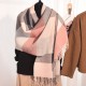 2025 new winter women's scarf, faux cashmere knitted colorblock shawl, trendy Korean-style, thickened, warm, versatile long neckerchief.