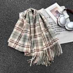 A new cross-border retro plaid scarf for women versatile and warm for autumn and winter thickened and dual-use faux cashmere shawl. A new cross-border retro plaid scarf for women versatile and warm for autumn and winter thickened and dual-use faux cashmere shawl.