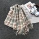 A new cross-border retro plaid scarf for women, versatile and warm for autumn and winter, thickened and dual-use faux cashmere shawl.