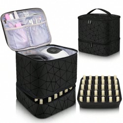 Best-selling cross-border double-layer Heightened cosmetic bag with storage, large capacity, portable toiletries, cosmetic bag, nail polish storage bag