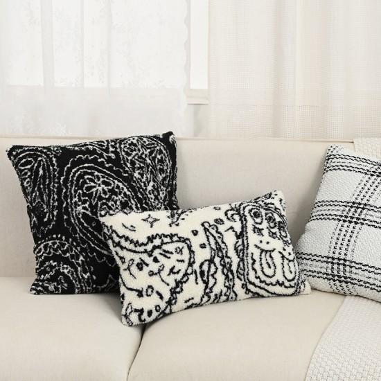 Cross-border Nordic ins chenille embroidered pillowcases for floral patterns for living room, sofa, and bedroom cushions.