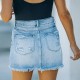 Factory direct sales: 2023 European and American hip-hugging denim skirt, cross-border comfortable and casual ripped A-line skirt with raw edges Factory direct sales: 2023 European and American hip-hugging denim skirt, cross-border comfortable and casual ripped A-line skirt with raw edges