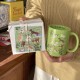 Homemade cute kitten flip-top ceramic mug, niche and fun coffee cup and water cup gift, 270ml.