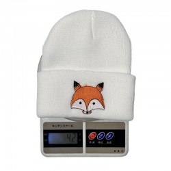 New European and American autumn and winter children's woolen hats, cartoon girls' knitted pullovers. Baby's rolled-brimmed earmuffs and warm hat