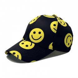 Cross-border Cotton New Smiley Face Baseball Cap, Outdoor Personalized Round Face Baseball Cap, Sun Visor Cartoon Cap
