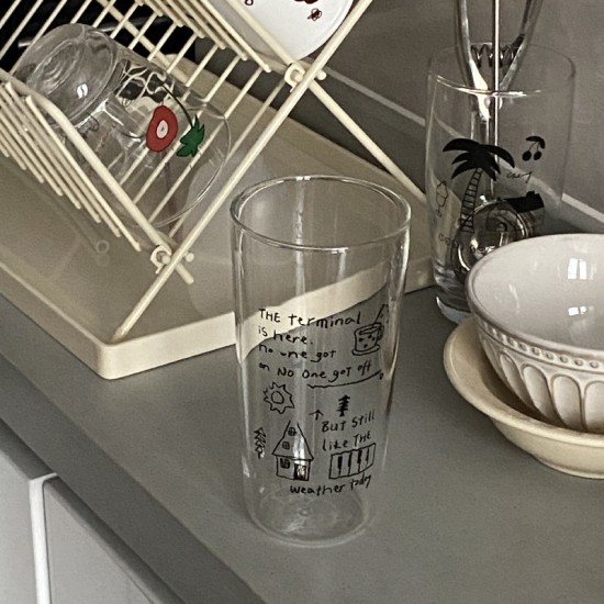 Homemade Cute Summer Penguin Glass, Niche Instagram Simple High-Temperature Borosilicate Water Cup, High-Resistant