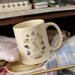 Korean Instagram cartoon koala bear glass, heat-resistant simple milk cup, niche creative gift.