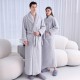 Extra-long nightgown set, autumn/winter, thickened coral fleece with pants, men's, plus-size, plush, plush, women's nightgown.