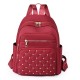 Solid color diamond-patterned rivet-stitched fashionable women's backpack, 2025 high-quality Korean-style large-capacity simple women's backpack