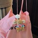 Instagram style eco-friendly wood pulp cotton dishcloth, cartoon print absorbent scouring pad, reusable square towel.