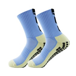 Non-slip mid-calf soccer socks with a terry sole and thickened polyester sports socks, non-slip and deodorizing