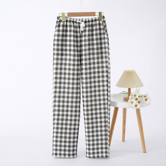 Summer couple's pajamas, pure cotton double-layer yarn-dyed shorts and cardigan, two-piece loose loungewear set for men and women. Summer couple's pajamas, pure cotton double-layer yarn-dyed shorts and cardigan, two-piece loose loungewear set for men and women.