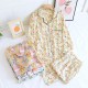Couple's washed cotton pajamas, men's and women's thin plaid loungewear, spring and summer casual loose trousers, drop shipping.