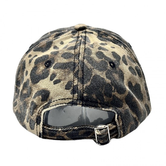 Wholesale Korean 2024 new American retro leopard print distressed baseball caps, soft-top, niche baseball caps for women.