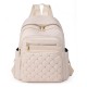 Solid color diamond-patterned rivet-stitched fashionable women's backpack, 2025 high-quality Korean-style large-capacity simple women's backpack