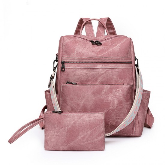 2025 Spring cross-border women's backpack, lightweight women's retro backpack, large-capacity, casual travel dual-use shoulder bag.