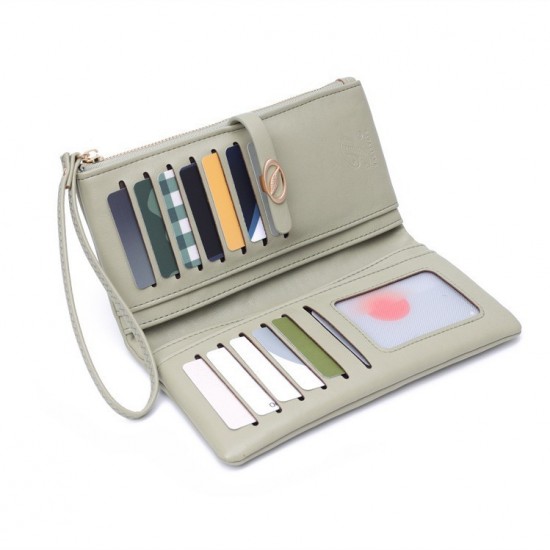 New cross-border women's wallet, long, fashionable, leaf embroidered, multifunctional, large-capacity clutch, PU wallet, wholesale.